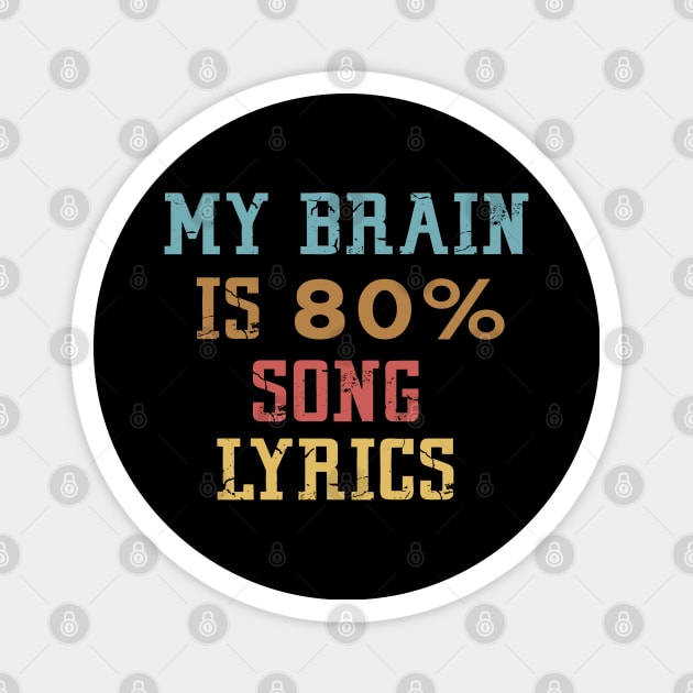 My Brain Is 80% Song Lyrics Magnet by Mr.Speak